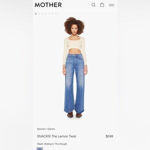 MOTHER SNACKS Lemon Twist Flare & Wide Leg Jeans size 24